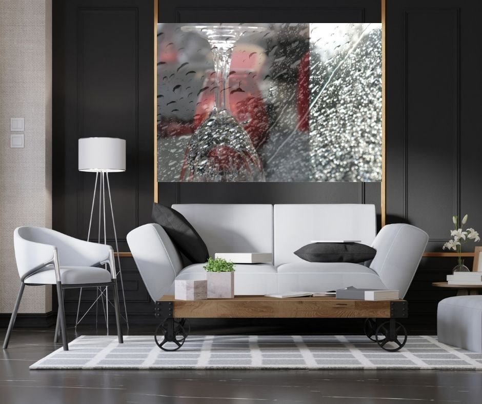 קולאז' טיפות גשם וכוסות יין באדום 0025- 00