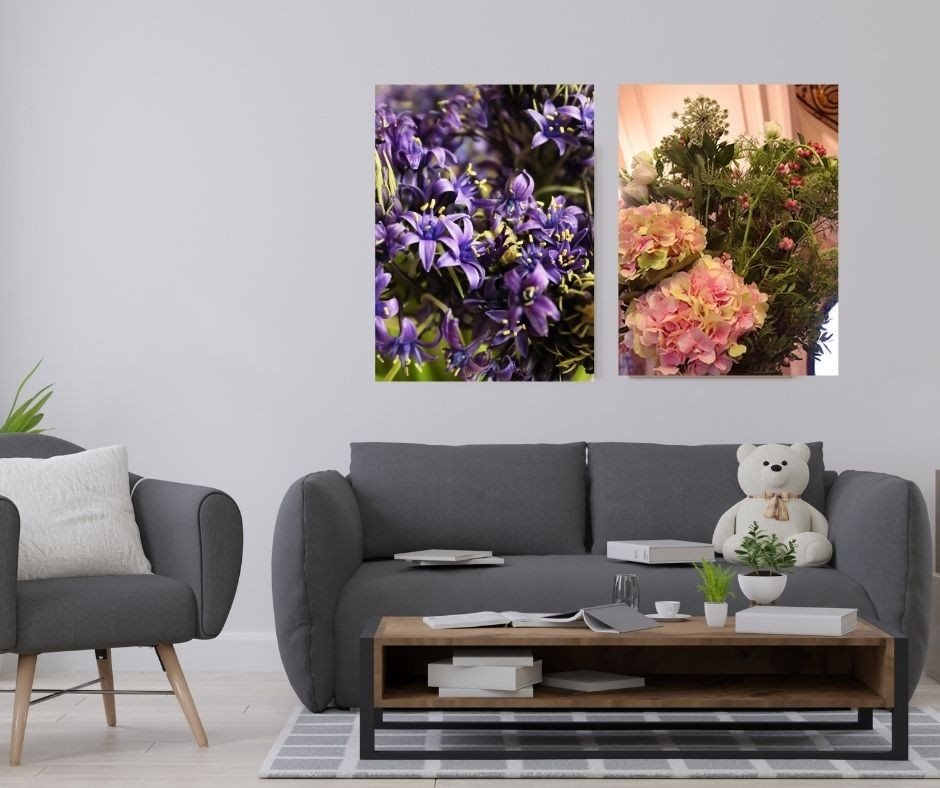 פרחים כחול 2050 -57/ ורוד 3854 -50