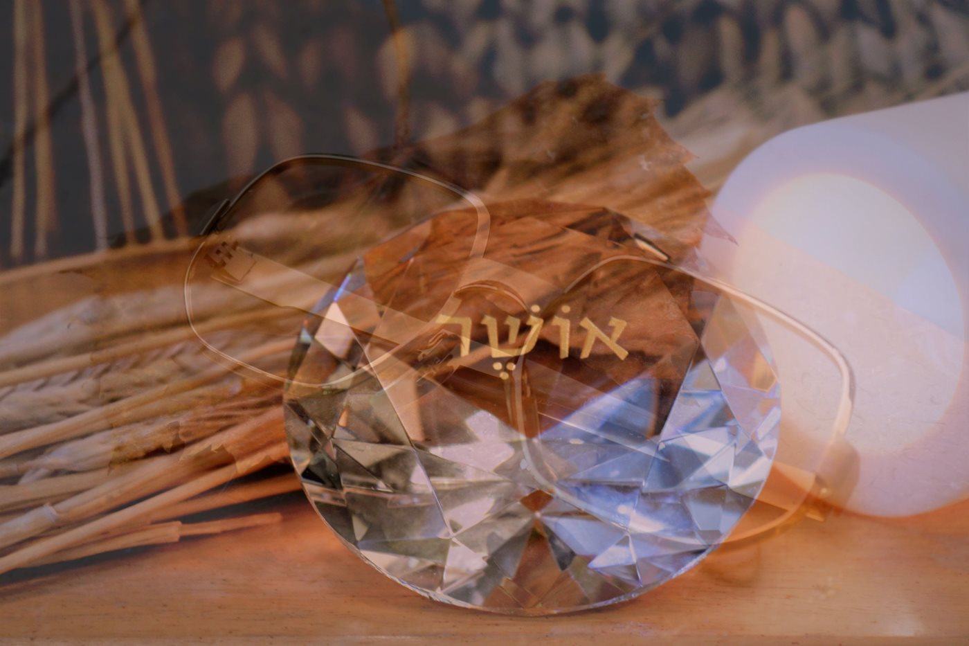 משקפיים וינטג' זהב + יהלום אושר 00181