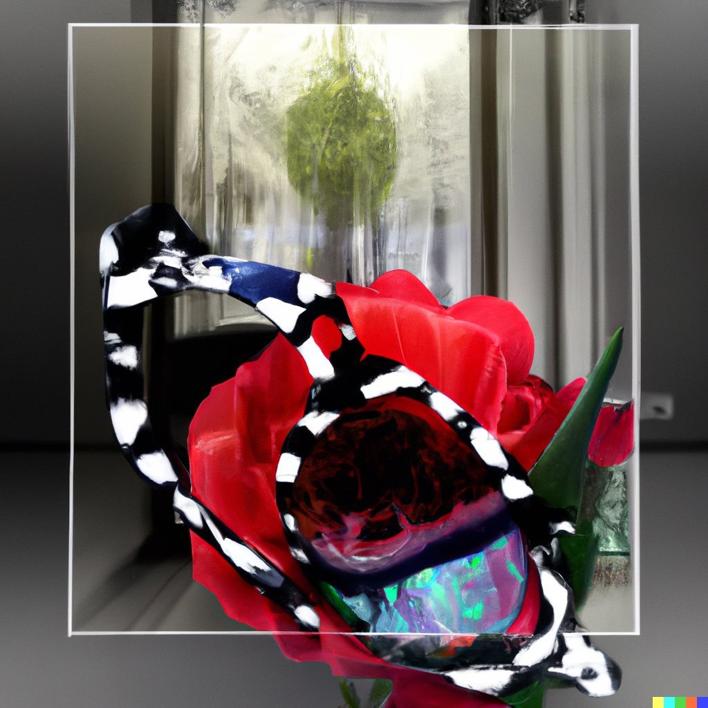 משקפיים וינטג' עם שושנים אדומות