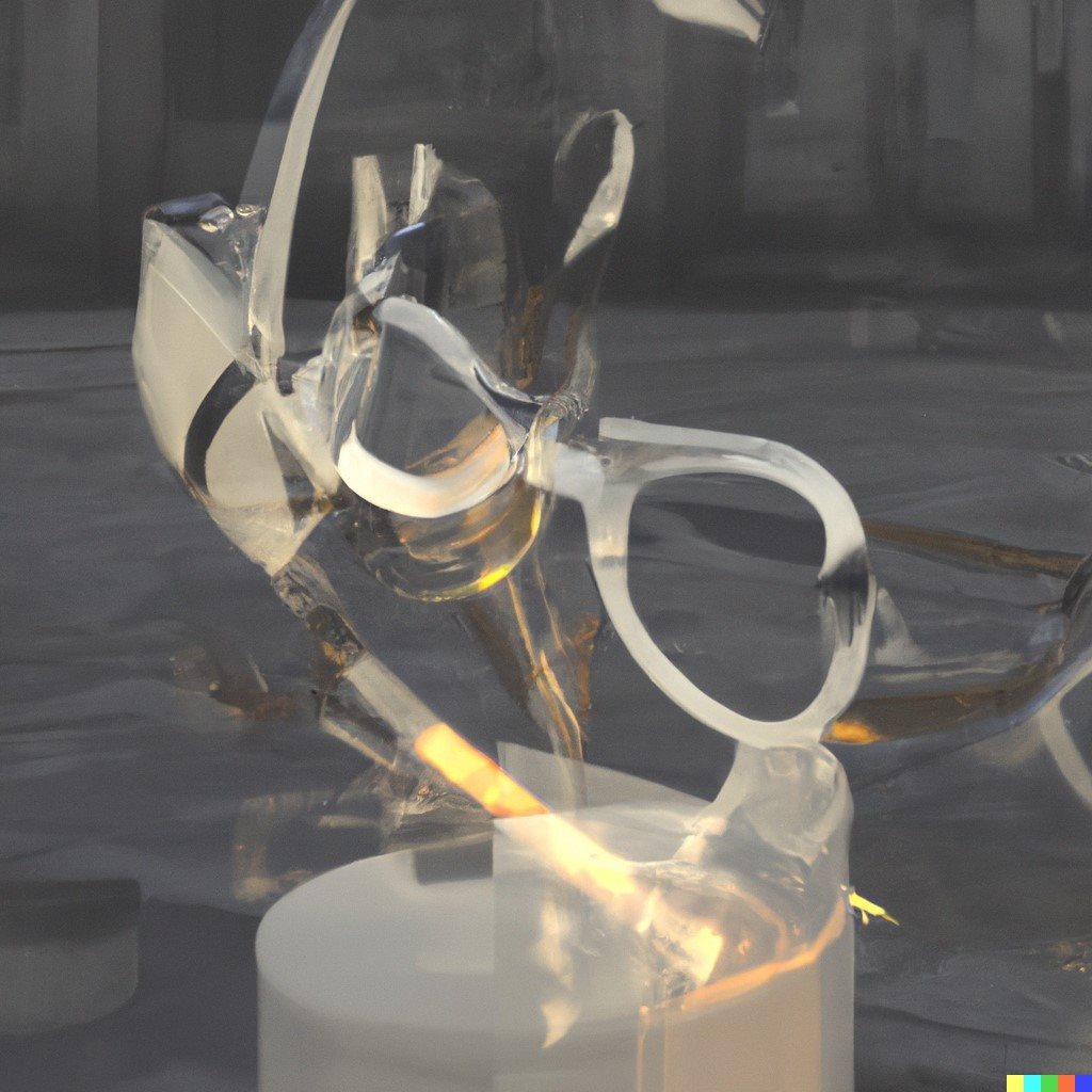 משקפיים וינטג' פסל לבן