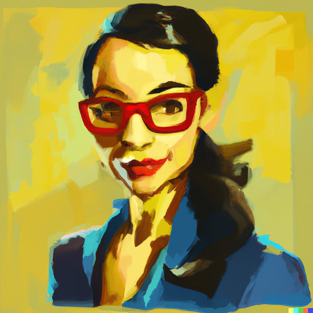 משקפיים וינטג' ואישה