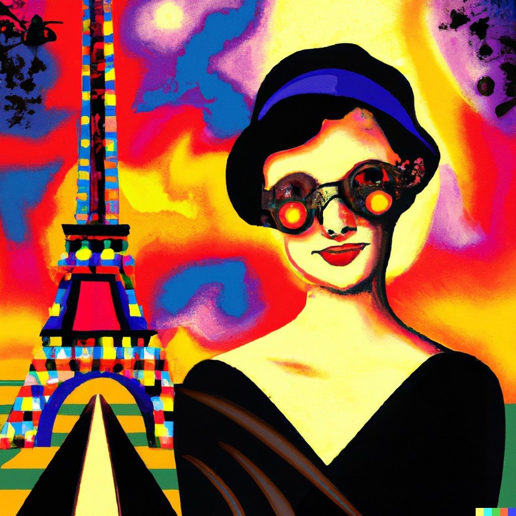 משקפיים וינטג' ברקע פריז