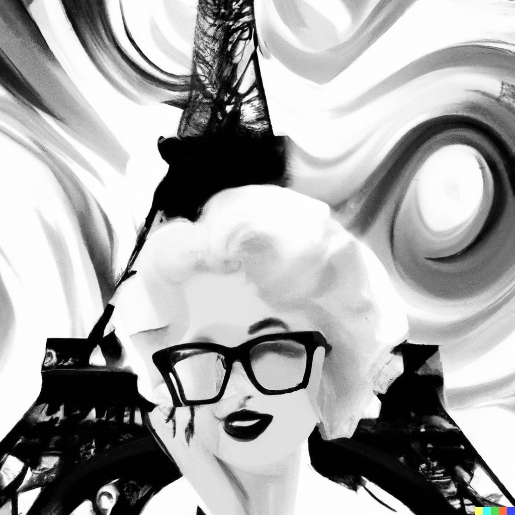 משקפיים וינטג' עם מרלין מונרו בפריס