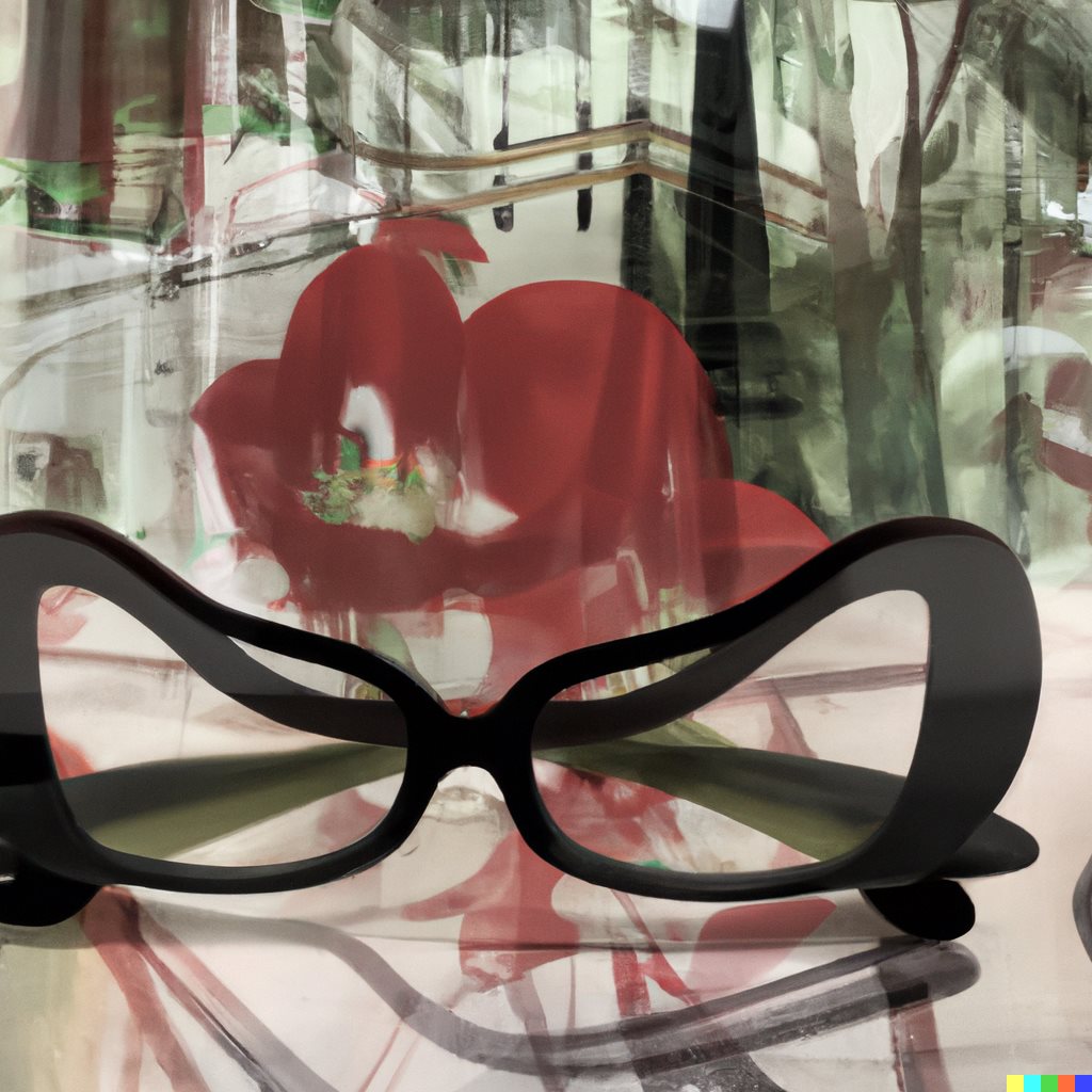 משקפיים וינטג' הסתכלות בזווית שונה יפני